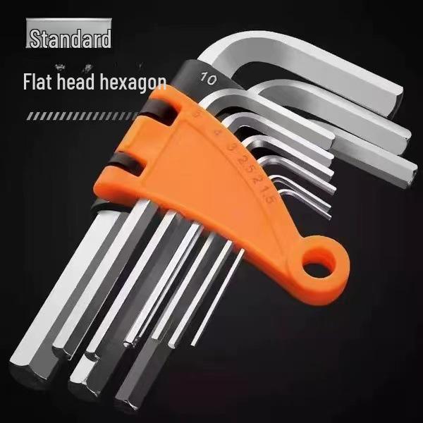 Hexagon Screwdriver and Wrench Set - 6-Piece Internal Angle and Plum Hex Keys