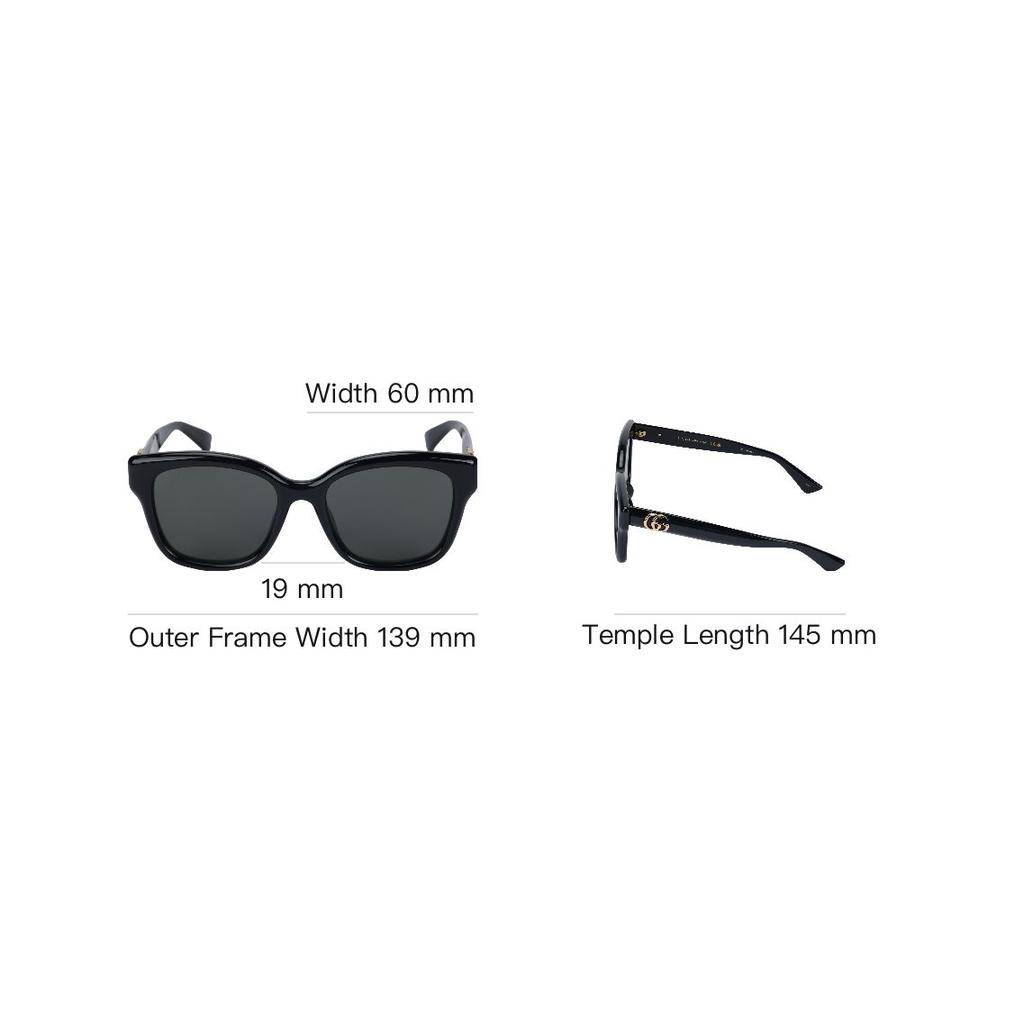 Gucci Decorative Logo Square Sunglasses Women sunglasses Black GG1830SK-001