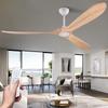 70-Zoll Deckenventilator ohne Licht, in natürlicher Holzfarbe, wasserdichter Holzdeckenventilator mit Verlängerungsstange, Mid-Century-Design für Terrasse, Wohnzimmer, Garage