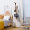 Bamboo Coat Rack, Clothes Rack, 8 Hooks, Natural Wood
