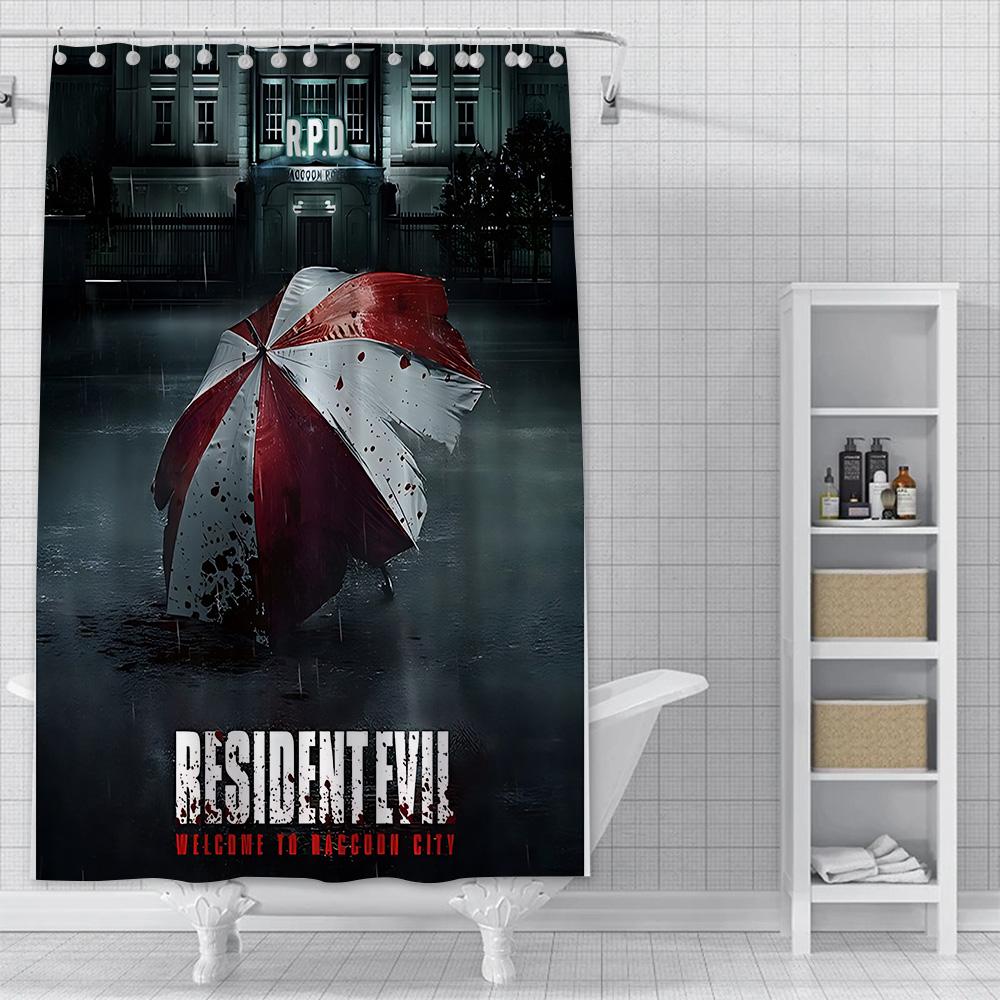 Shower Residents Evil Curtain Waterproof Polyester Fabric Paint Colorful Bath Curtains Home Bathroom Decor Curtain With Hook