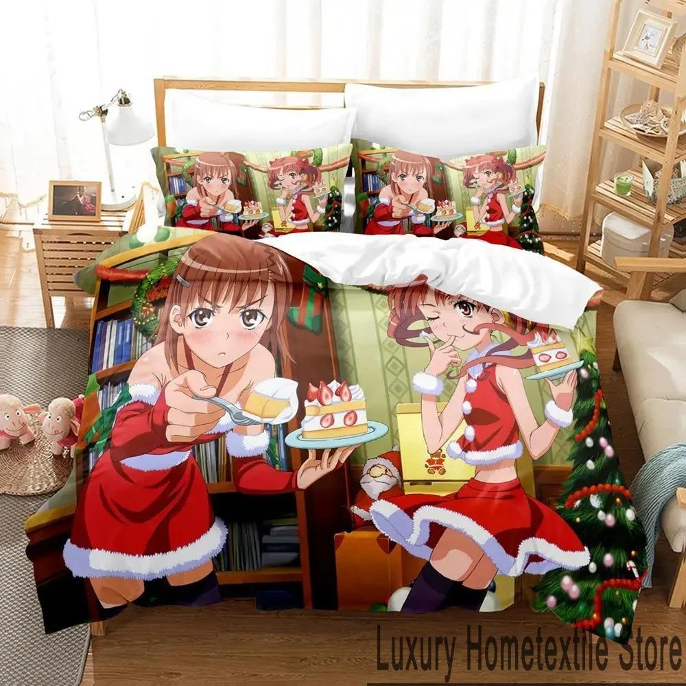 Misaka Mikoto A Certain Magical Index Railgun Bettwäscheset Jungen Mädchen Twin Queen King Size Bettbezug Kissenbezug Bett Jungen Erwachsene
