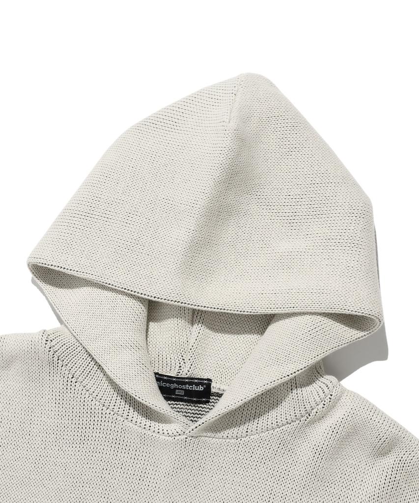 NICEGHOSTCLUB 3Stars Logo Knit Hoodie_Ivory(Ng2Dfuk610A)