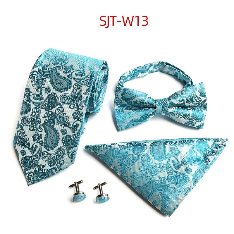 Men'S Waist Tie, Bow Tie, Pocket Towel, Cuff 4-Piece Set, Wedding Gift At Work