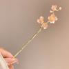 Classic Hair Stick Peach-blossomhair Chopsticks Gold Plated Prong Updo Chignon Hairpin For Women Chinese Hanfu Hair Accessories