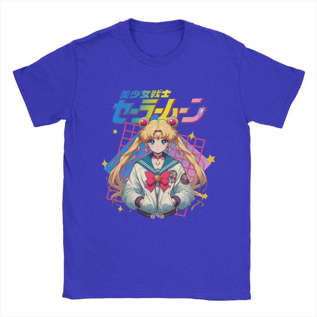 Die Mondkrieger Sailor T-Shirts Herren Reine Baumwolle Freizeit T-Shirts O-Ausschnitt T-Shirts Kurzarm Tops Grafik