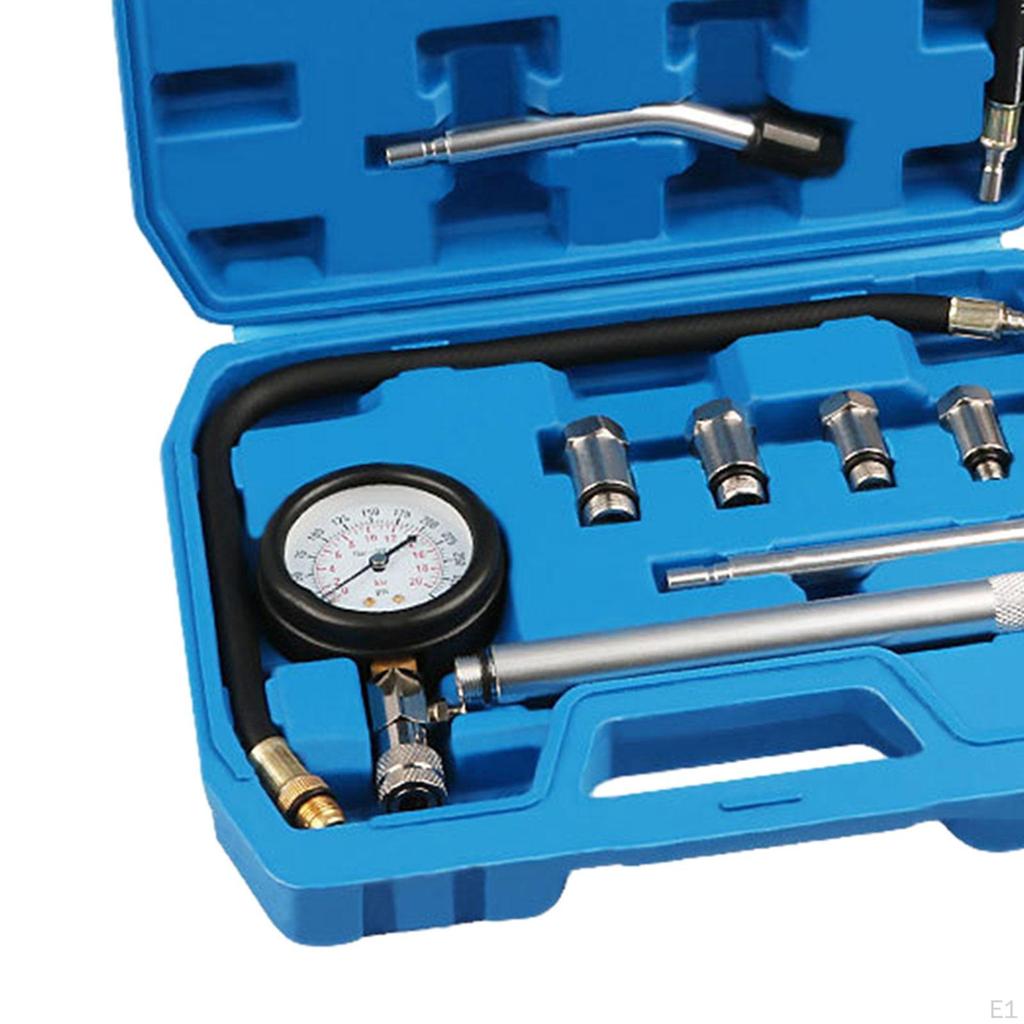 11Pcs Engine Cylinder Compression Tester for Petrol Gas Easy To Install High Performance