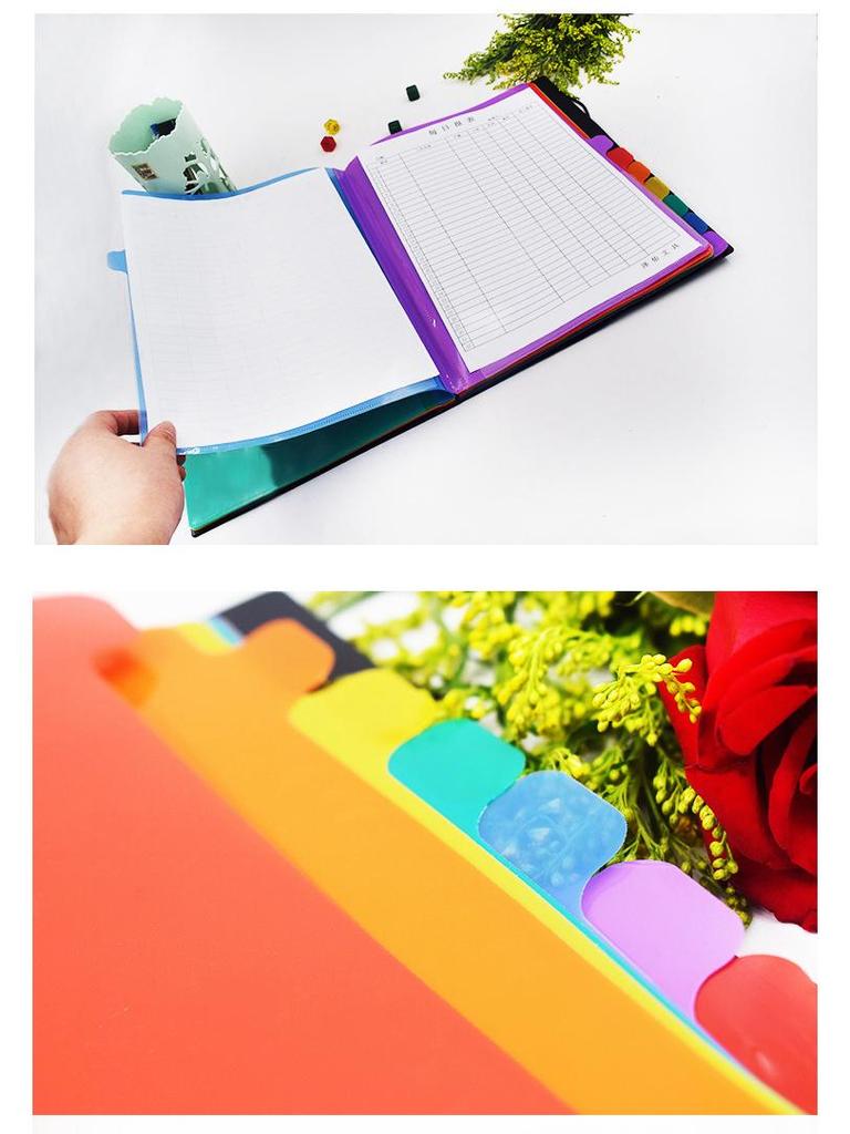 Meerlaagse A4 Witte Documenthouder met Regenboog Tabs - Studenten Examenmap en Archiefmap