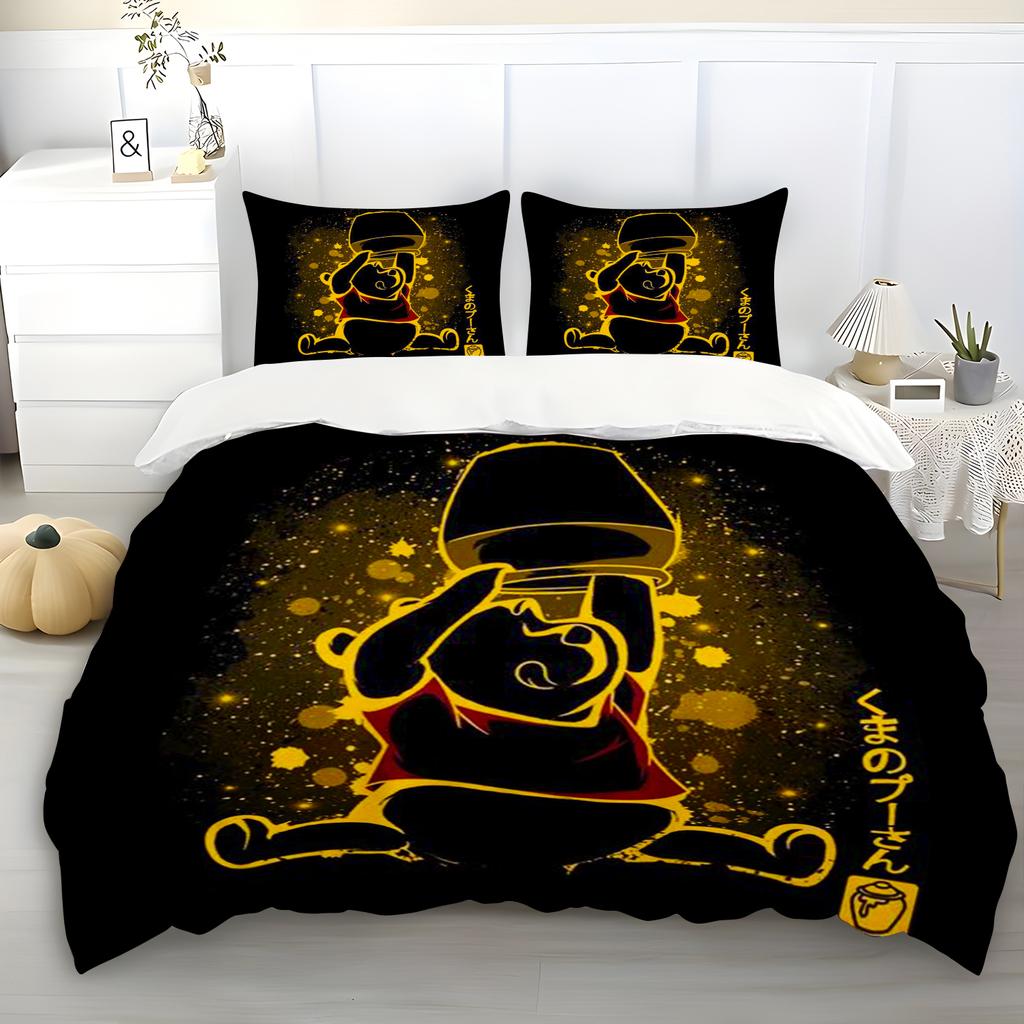 Winnie The Pooh Quilt Cover Set Soft And Durable A Must-Have For Children'S Bedrooms. Brushed Fabric With Zipper Closure.