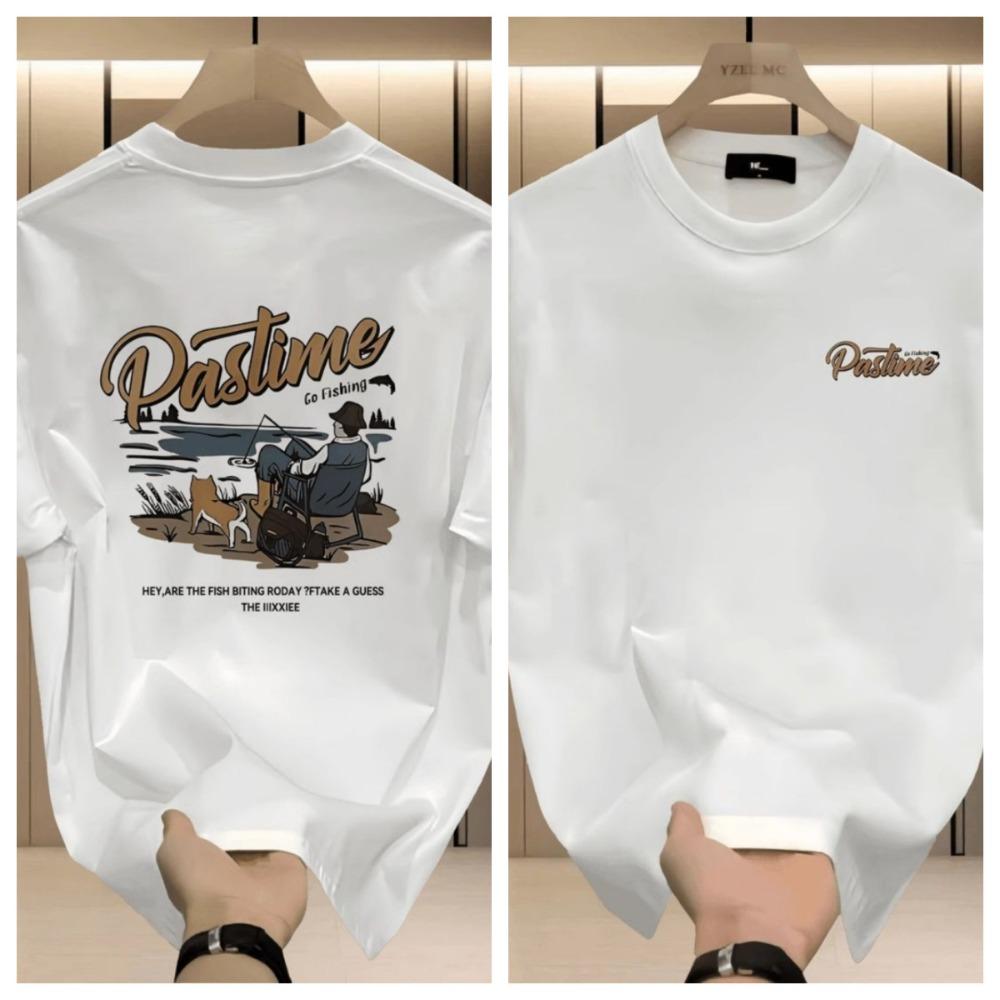 

American Cotton Shortsleeved Tshirt Personalized Printing Summer Ins Trendy Brand Unisexs Round Women Clothes S