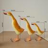 3x Wooden Duck Statues Figurines Home Decoration Versatile Ornaments Animal Sculptures for