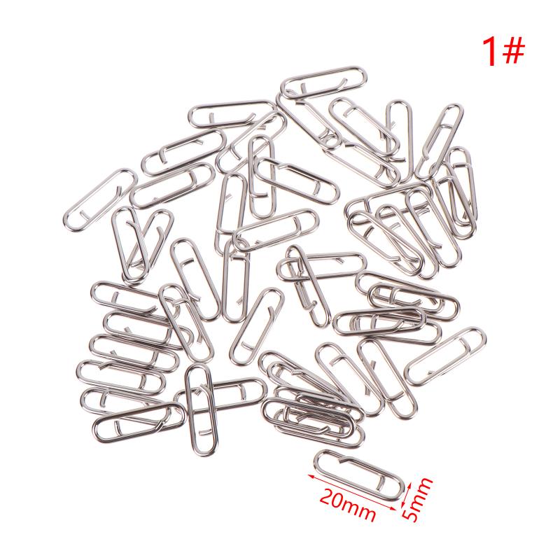 50Pcs High Tensile Stainless Steel Fishing Lure Snap Swivels Interlock Pins for Ice Fishing Outdoor Angling Gear