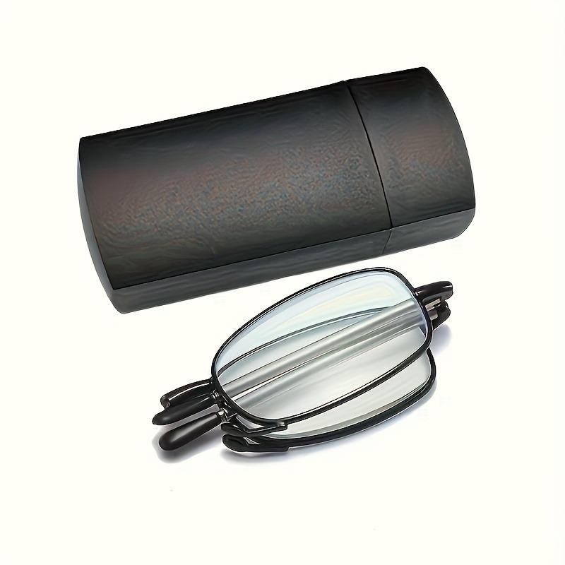 Portable Reading Glasses with+1 To+4.0 Magnification Square Full Frame Design with Compact Hard Case Box