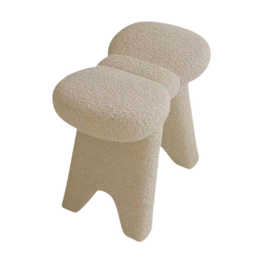 Vanity Stool Chair Lambswool Foot Stool for Makeup Room Living Room Bedroom
