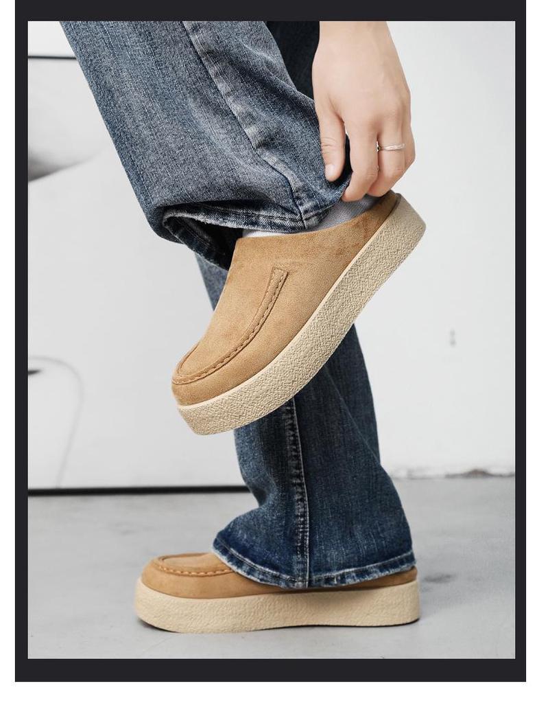 Sabots Birken pour hommes, modèle 2025, sans talon.: Chaussures décontractées tendance à semelles épaisses qui augmentent la hauteur