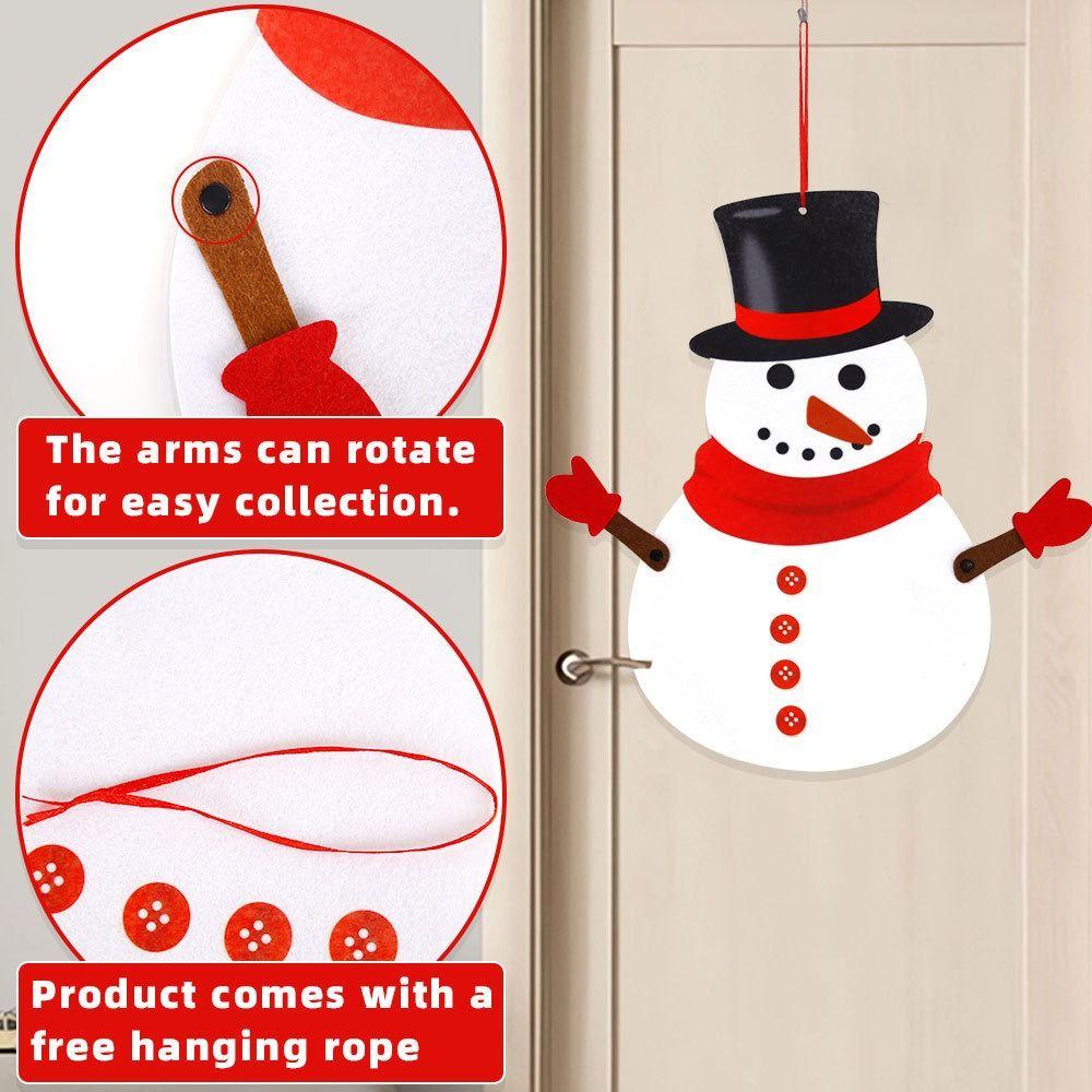 3pcs/set Cartoon Santa Claus Pendant Snowman Elk Christmas Wall Hanging  Christmas