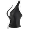 Women S Black Leather Boned Bustier Corset Top With Push Up Tummy Control Shaping