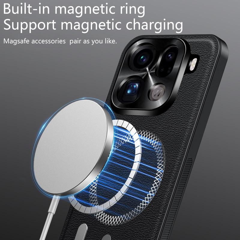 Case For Find X9 Pro Sheepskin Leather Magnetic Wireless Charging Case For OPPO Find X9 X9Pro Phone Shockproof Protect Cover