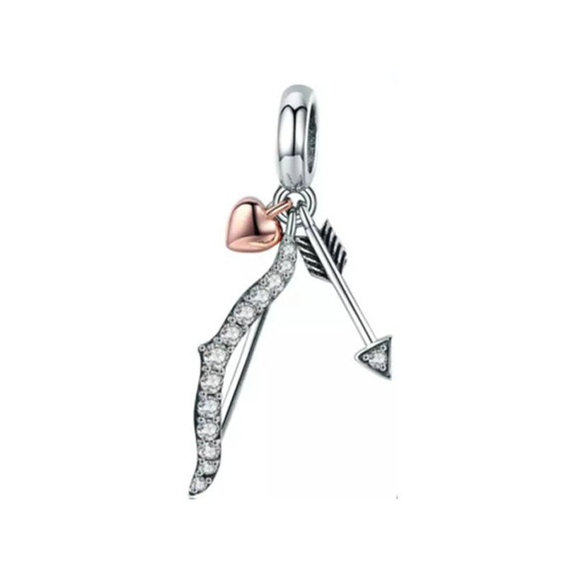 Neuer Kupfer-Cupido Kleeblatt Braut Anhänger Schmuckperle Passend für Original Charms Armband Schmuck Zubehör