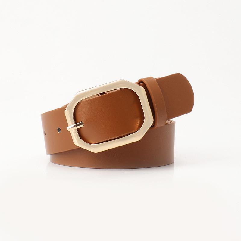 Simple Pu Womens Belt With Metal Pin Buckle For Office Casual And Daily Use