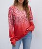 Europe, America wish Amazon independent station autumn and winter new V-neck printing long-sleeved women's T-shirt top
