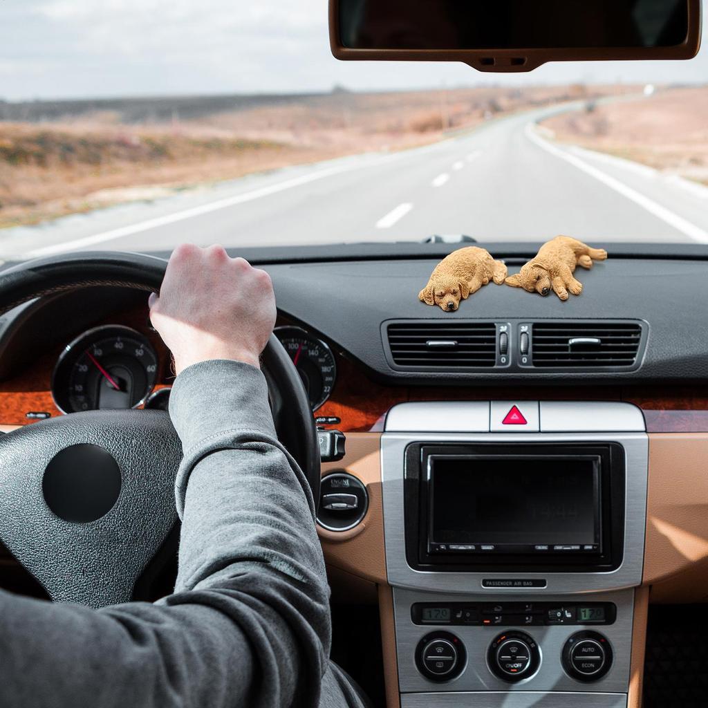 Labrador Sleeping Dashboard Figurine Resin Sleeping Dog Shape Desktop Decor Auto Dashboard Ornaments Car Interior Accessories