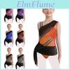 Block Lyrical Girls Dance Color Dress Sheer Mesh Ruched Overlay With Glittery Rhinestones