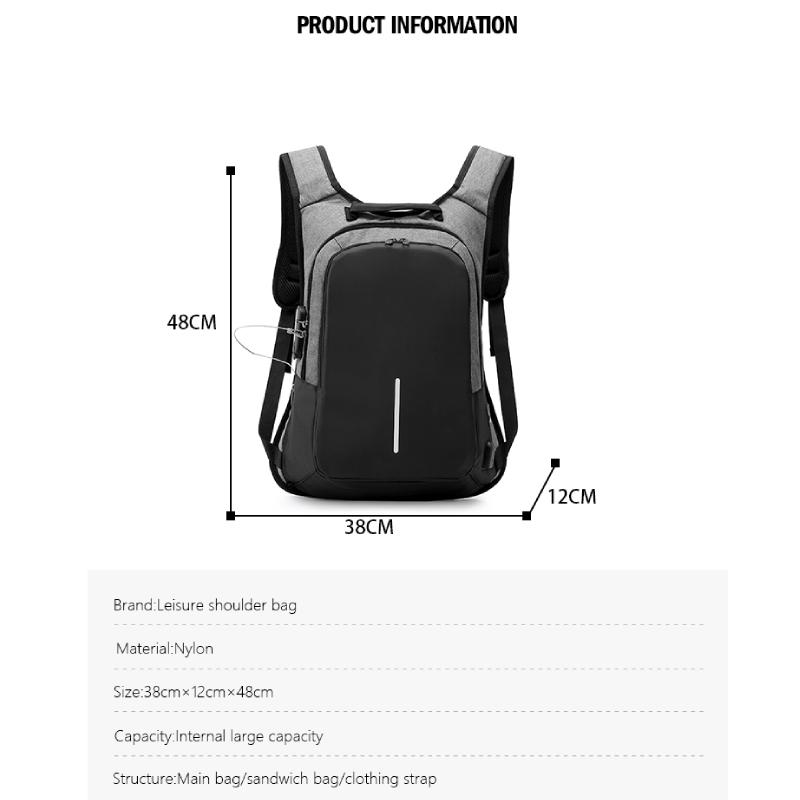 Lightweight and durable anti-theft laptop backpack,USB charging port and headphone port,multiple compartments,business travelbag