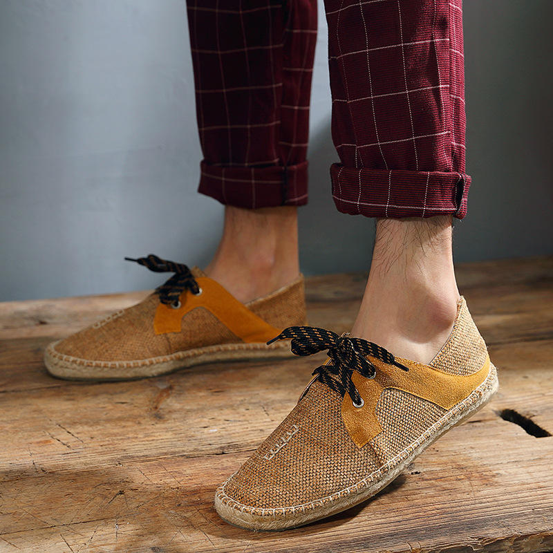 New Fashion summer Fly fabricmale casual Canvas Hemp Insole Fisherman Light Shoes men Espadrille Flats Shoes rty6