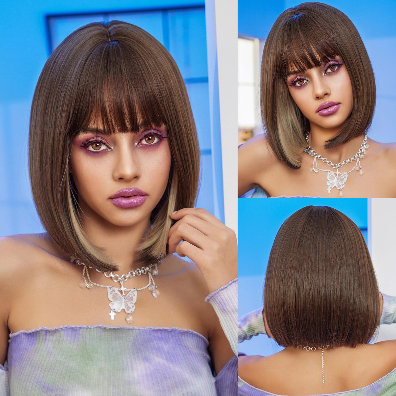 

ALAN EATON Волнистый короткий парик Боб Синие парики с челкой Синтетические парики Высокое качество Бесплатная доставка Женское платье Оригинальный косплей