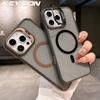 KEYSION Transparent Magnetic Lens Stand Case for MagSafe for iPhone 14 15 16 Pro Max 16 Plus Color Blocking Shockproof Phone Cover