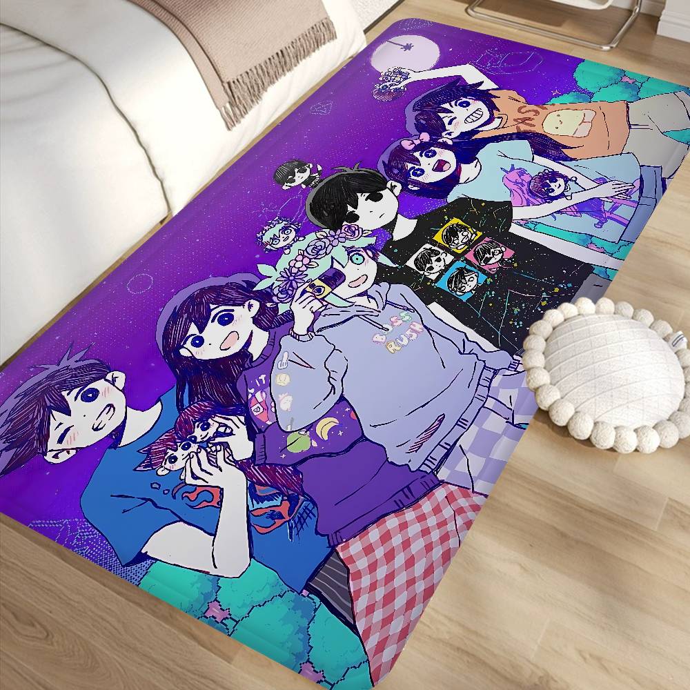 Anime Omori Badezimmermatte Anti-Rutsch Wasserabsorbierend Langes Streifenkissen Schlafzimmer Matte Willkommens-Fußmatte