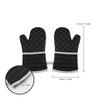 1 Pair Extended Oven Mitts Heat-Insulating 260 celsius Celsius500 degrees F Kitchen-Gloves Thick Terrycloth Lining Grids Horizontal Stripes Pattern fo