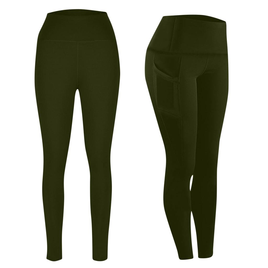 Damen Yogahose Mit Taschen Hoher Bund Fitness Leggings Trainingsstrumpfhose