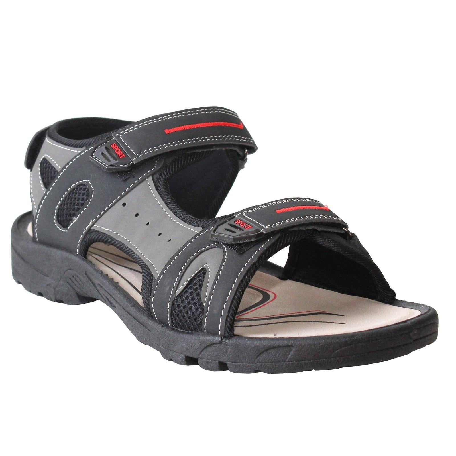 PDQ Sandalias deportivas con cierre de triple toque para hombre 12 UK gris/negro