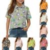Kids Short Sleeve Polo Shirt Animal Print Casual Top Button Collar Boys Girls Lightweight Summer Tee