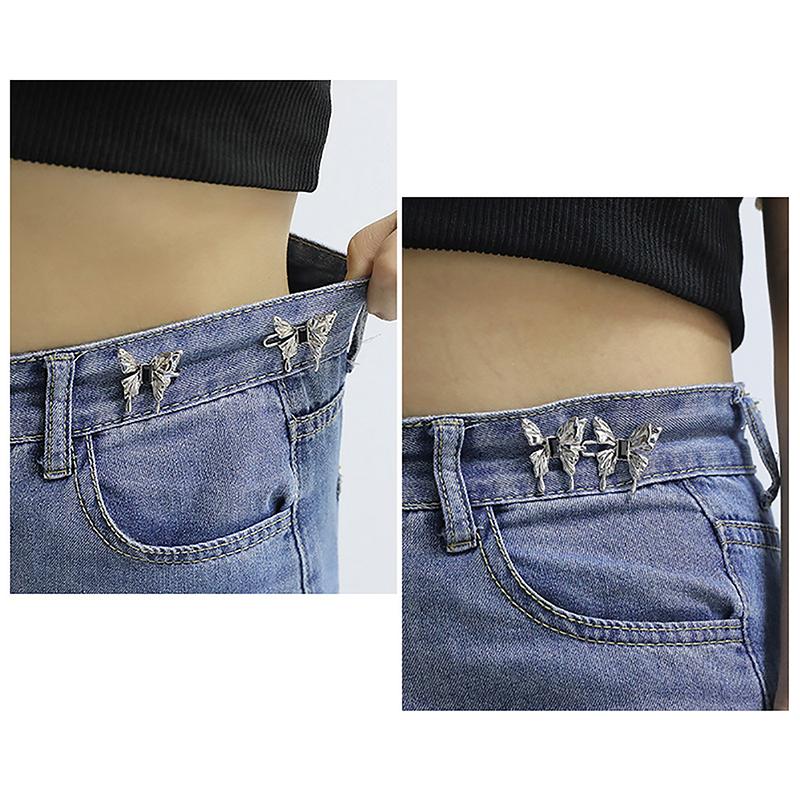 Fashion Butterfly Shaped Jean Waist Tighteners Delicate Detachable Adjustable Pants Waist Buckle Extender Jeans Waist Button