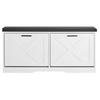 VEVOR Entryway Shoe Storage Bench 100cm Wide 2-Tier Shoe Bench Black White, with 2 Flip Drawers