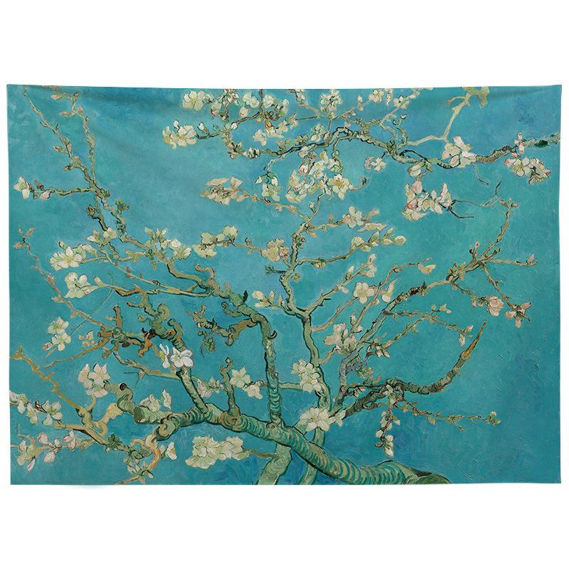 Nordic Style Oil Painting Background Cloth, INS Hanging Cloth, Bedroom, Dormitory, Guesthouse Decoration, Bedside Background Wall Cloth, Tapestry