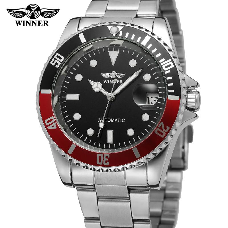 Winner Automatische Mechanische Herrenuhr Top Marke Luxus Drehbare Lünette Timer Leuchtendes Zifferblatt Datumsanzeige Männliche Klassische Armbanduhr