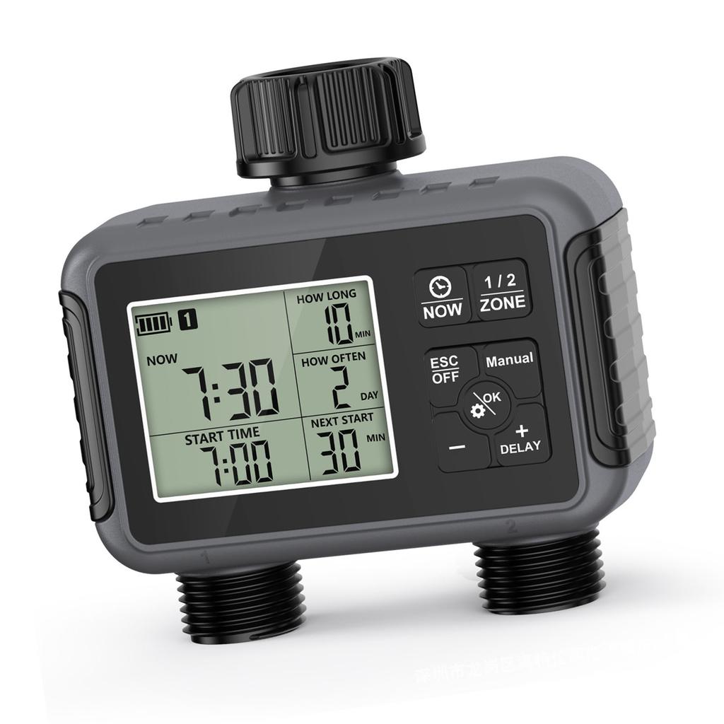 Inteligentny timer zraszacza Podwójne wyjścia Timer nawadniania do ogrodu trawnika z opóźnieniem deszczu Automatyczny