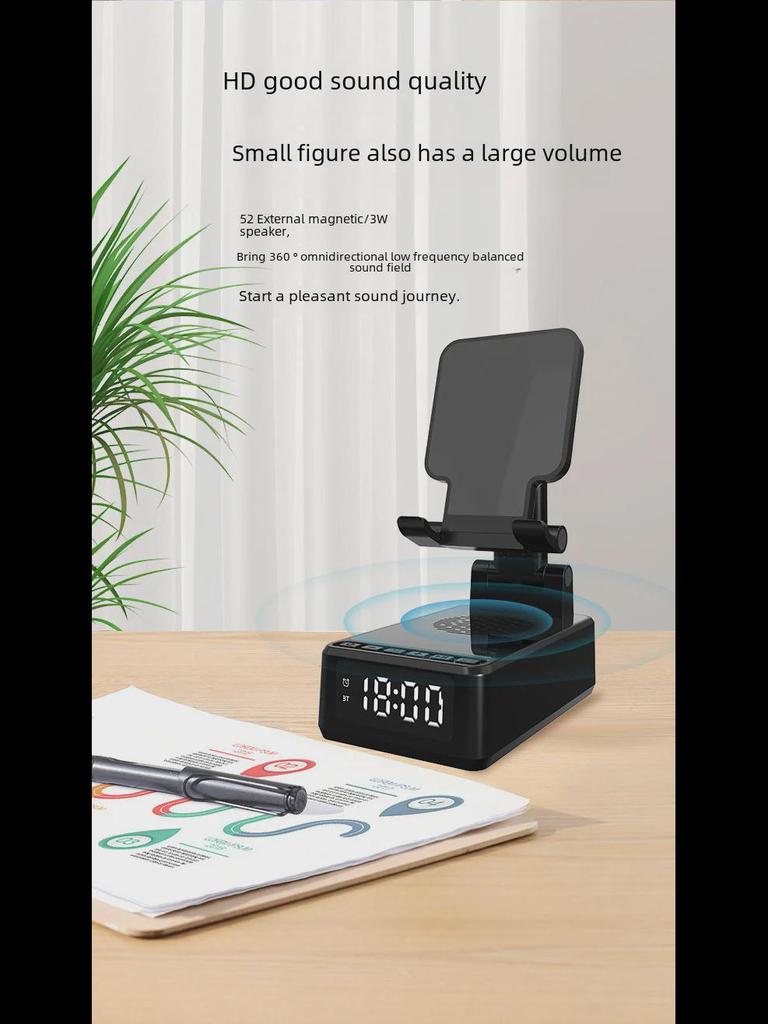 Multifunctional Vertical Folding 3-in-1 Wireless Charger with Speaker and Phone Holder for Apple 15W Fast Charging.