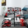 Car Series Printed Bedding Single Double Bed Full Size Pillowcase and Quilt Cover 2 or 3 Comfortable Home Decoration for Boys and Men Car Lovers Room