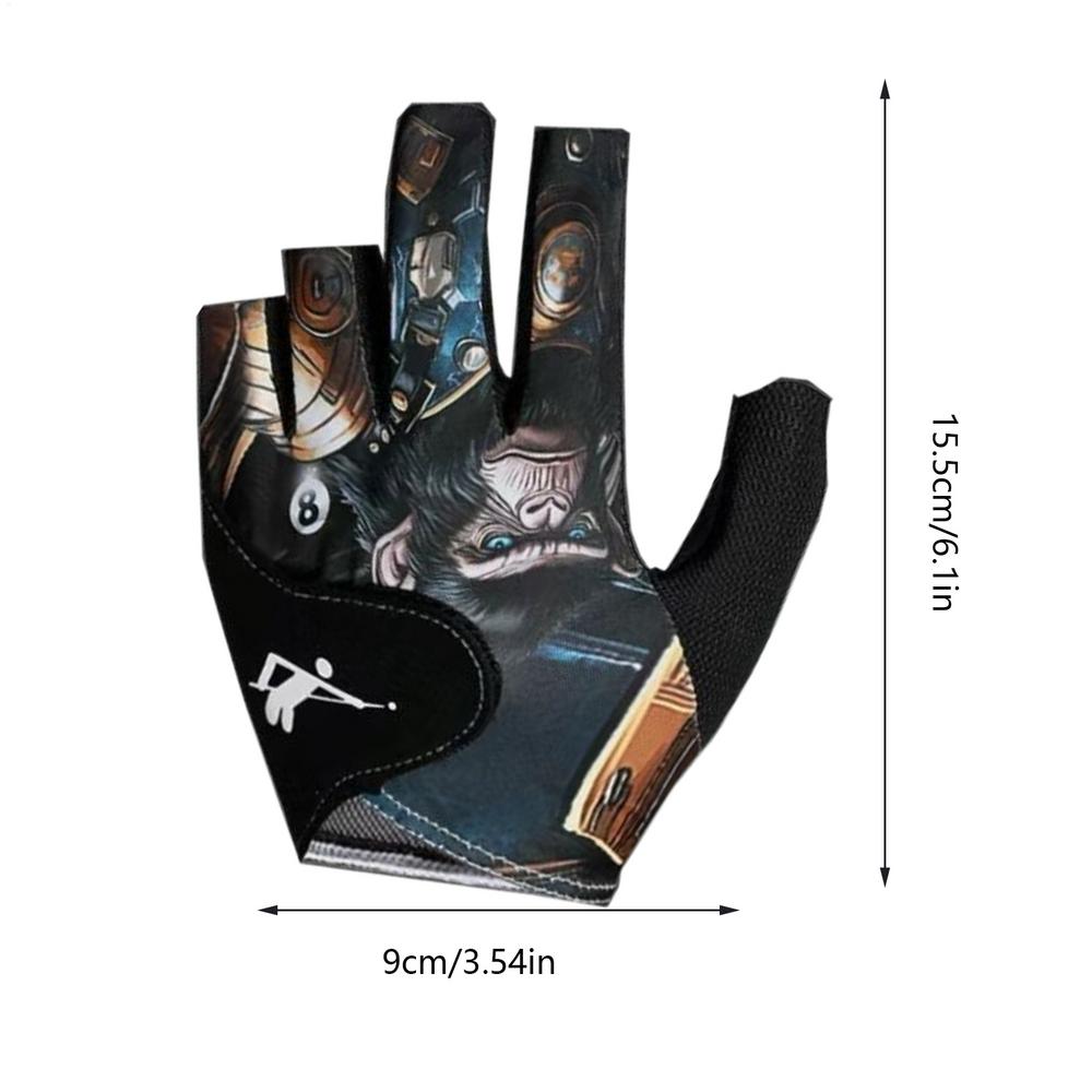 Billiards Glove Left Hand Half Finger Snookers Billiard Glove Non Slip Stickers Elastic Billiard Training Gloves Accessories