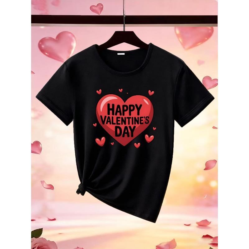Europäische Größe 1 Stück Valentinstag Limited Edition Damen Frühling Valentinstag Limited Neues T-Shirt