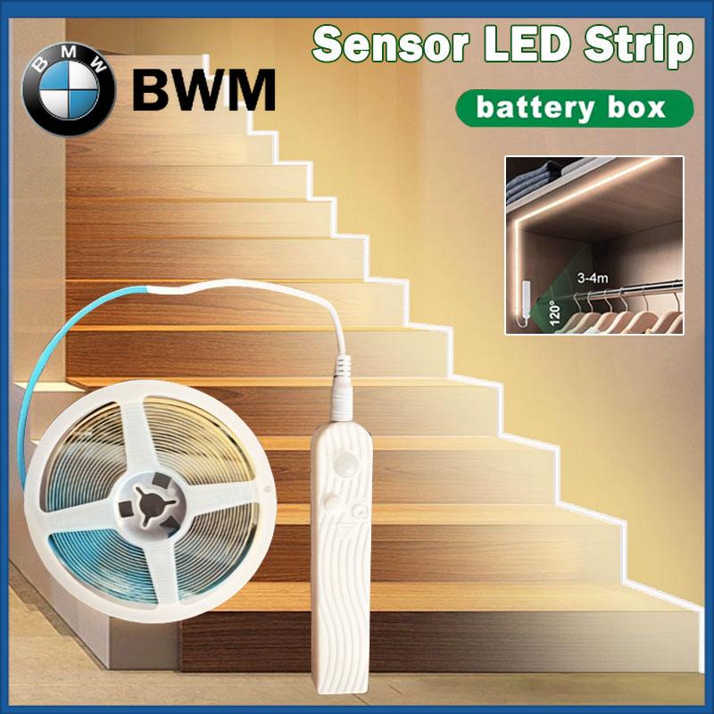BMW 8MM COB Led Strip 5V With Motion Sensor Flexible LED Tape Battery Powered 320LEDs/M Induction Night Light For Stair Kitchen