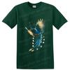 Camiseta Pájaro Urraca en Vuelo Azul Dorado Pluma Arte Amante de la Naturaleza Camiseta Gráfica
