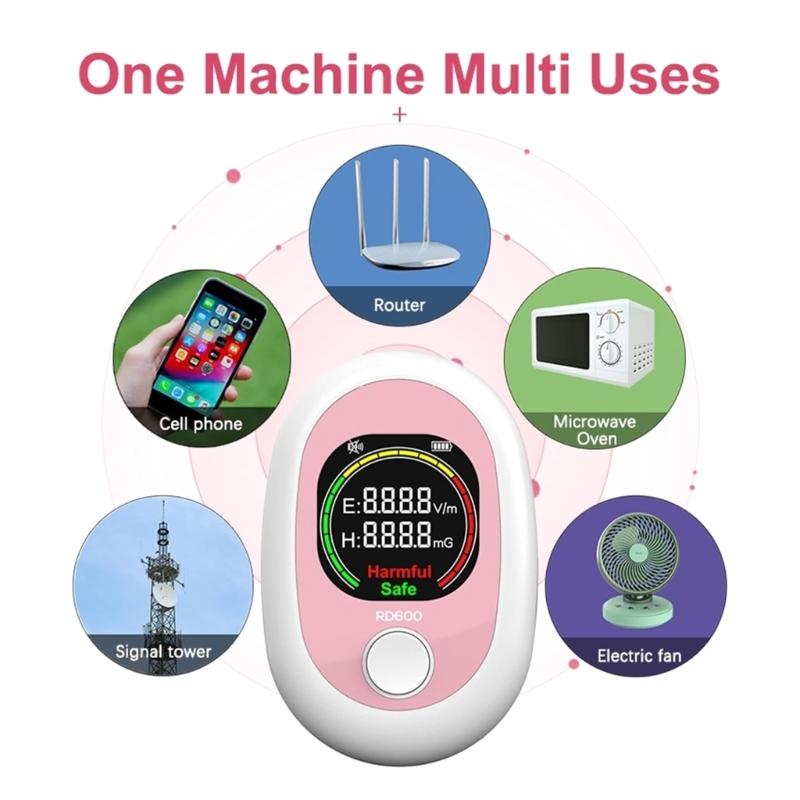 RD600 EMF Meter Electromagnetic Radiation Detector Electric Field Tester Magnetics Field Radio Testing Sound Light Alarm