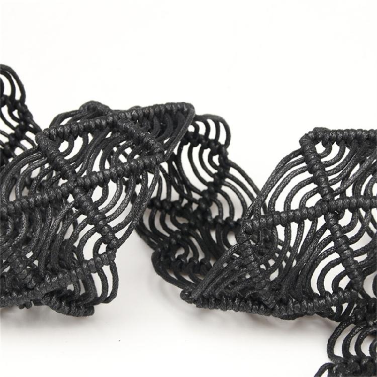 Practical Waxed Cord Wide Belt For Women Ethnic Handwoven Design Comfortable Elastic Waistband Multi Occasion Wear