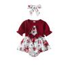 Flower Summer Baby Bodysuit Cotton False 2Piece Jumpsuit Dress Toddle Princess Dress  Birthday Gift
